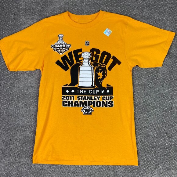 NWOT Boston Bruins 2011 Stanley Cup Champions T Shirt Men's Medium Reebok - Picture 1 of 7
